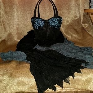 Set🆕Corset bag&2 frill scarves NWOT