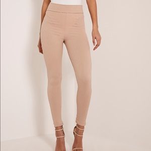 NUDE RIBBED PRETTY LITTLE THING LEGGINGS
