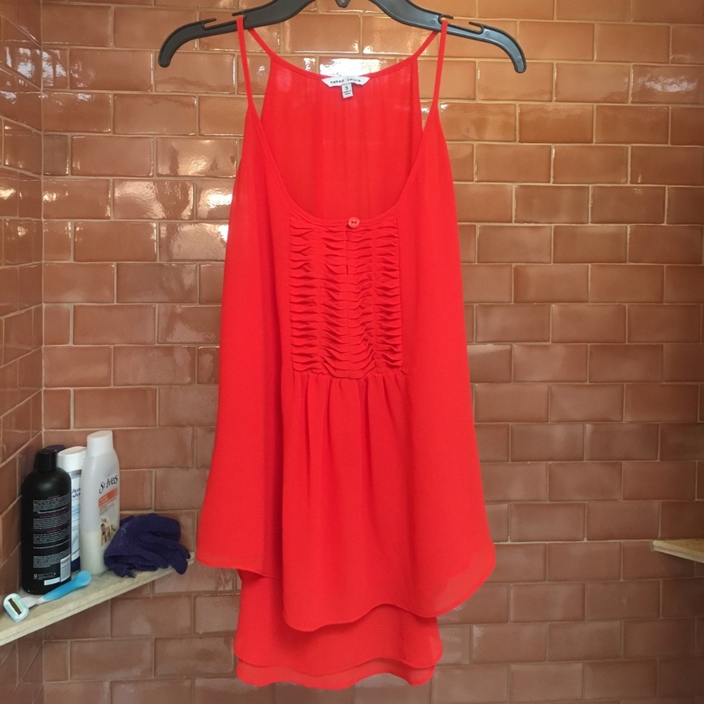 Bright red blouse