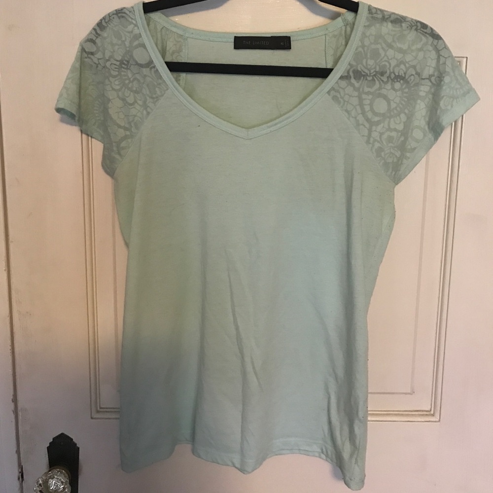 The Limited tshirt with burnout print sleeves