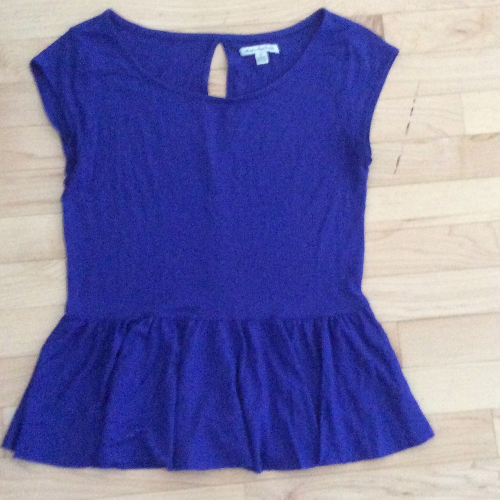 Blue peplum top
