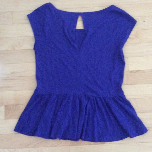 Blue peplum top - Picture 2 of 2