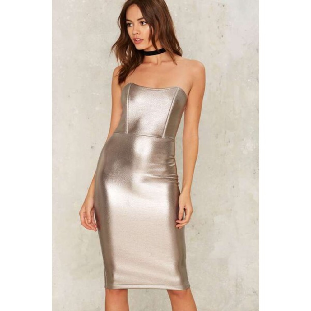 Nasty Gal Metallic Dress