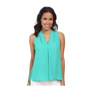 Vince Camuto Teal Crew Neck Sleeveless Blouse