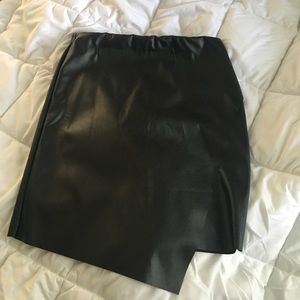 Black Faux Leather Skirt