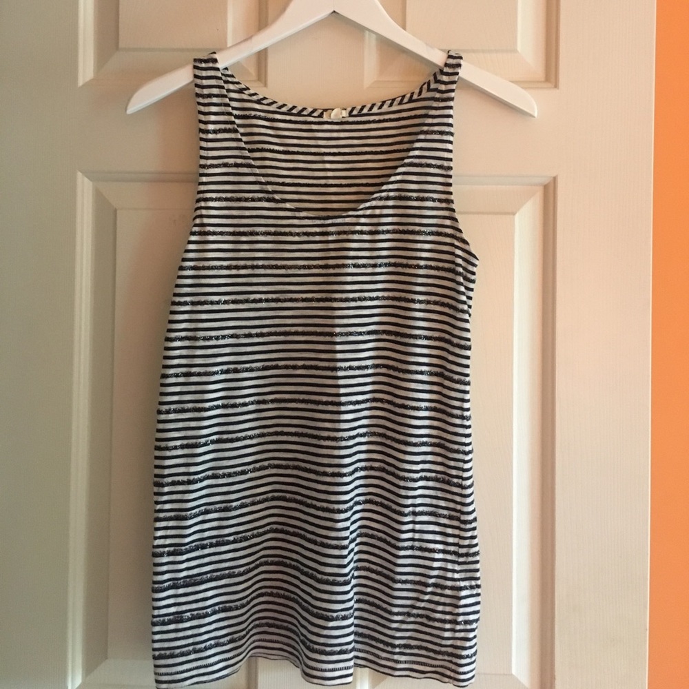 J.Crew blue and white striped tank