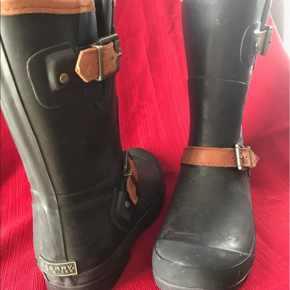 Sperry black boots