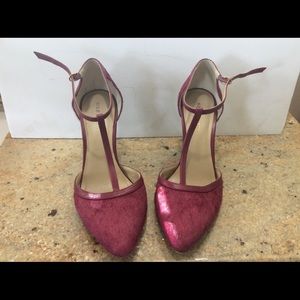 Sole society T-strapped wedge