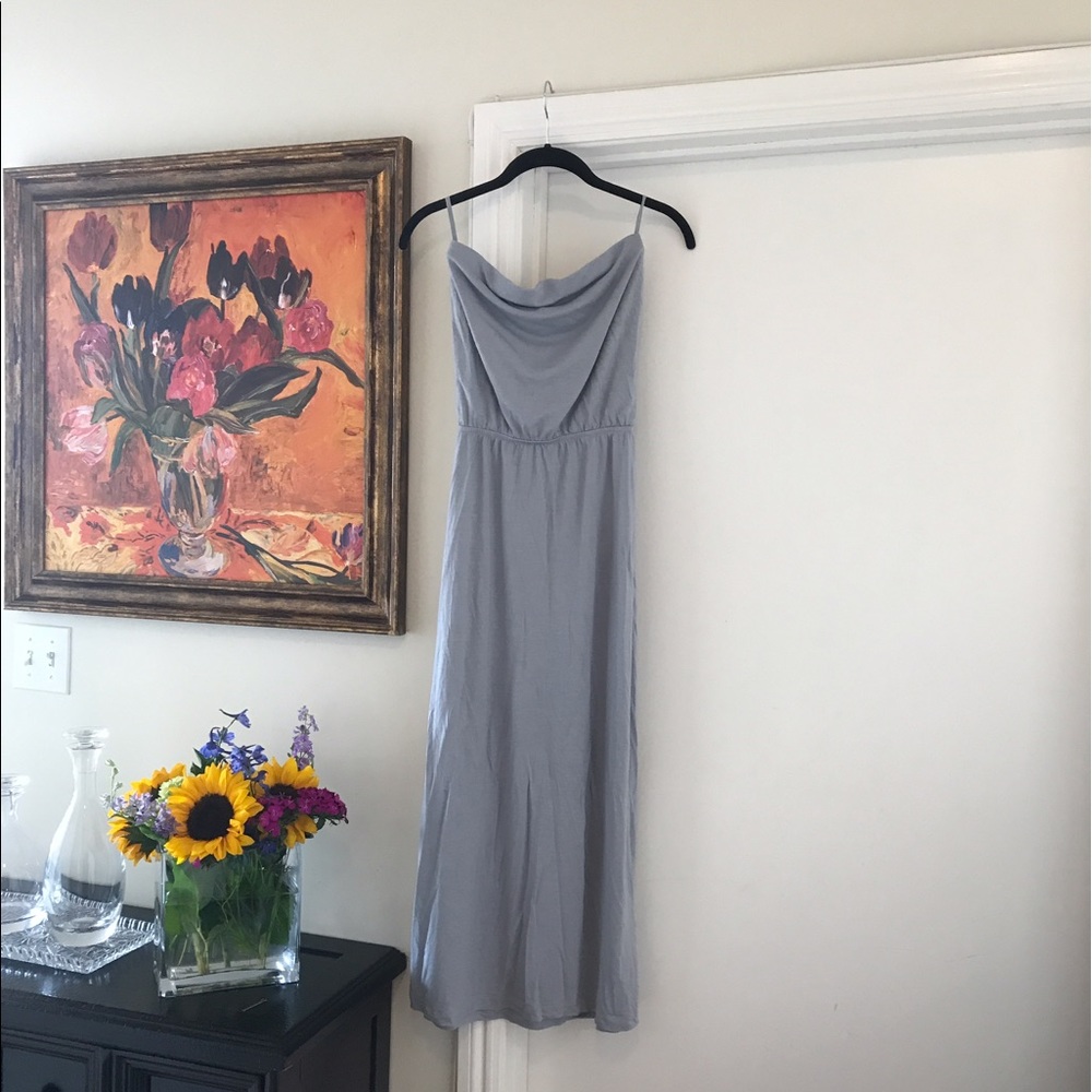 GAP Strapless Maxi Dress // steel grey // XS