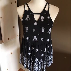 Free People Black & White Patterned Top