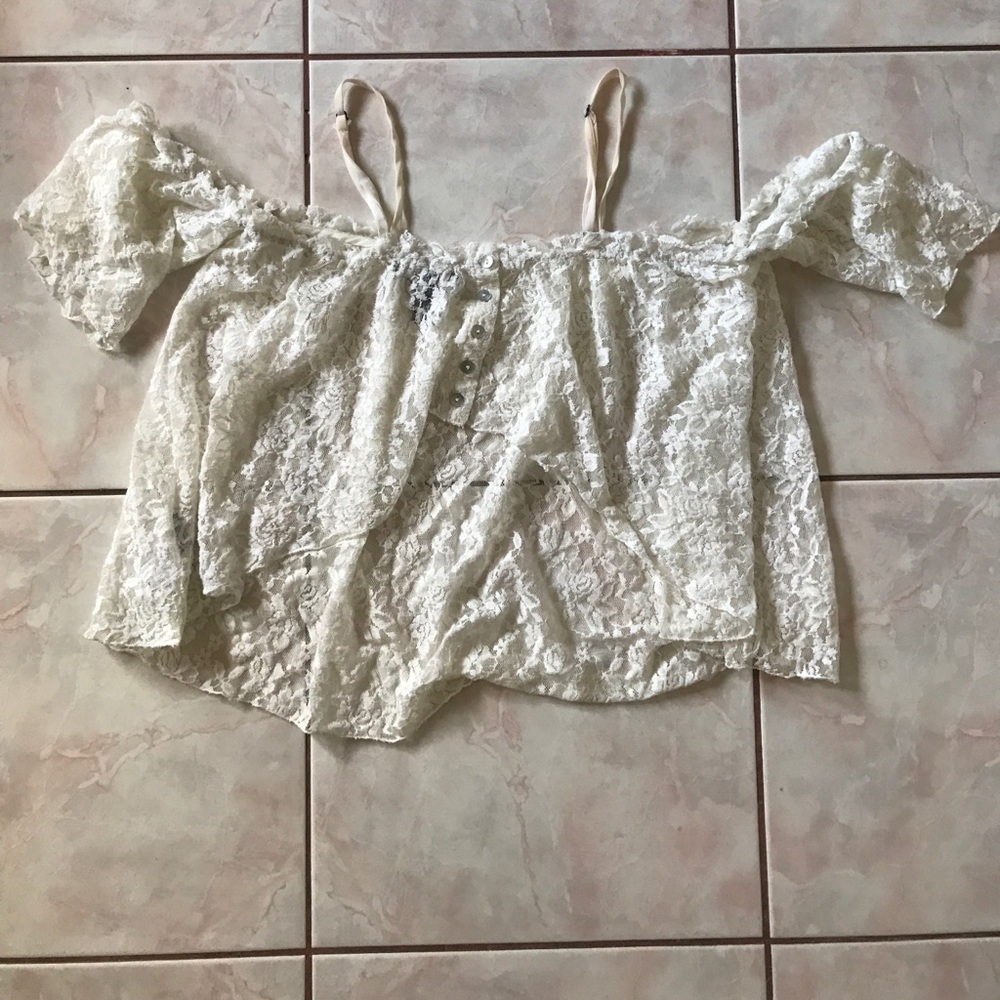 Off the shoulder lace top