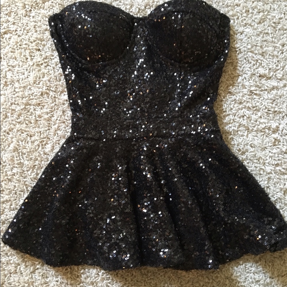 Missguided - Nordstrom black sequin bustier top