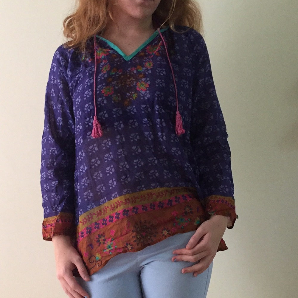 Boho colorful Light coverup/ shirt