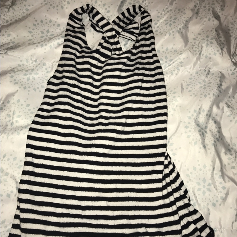 Black and White Criss Cross Back Top