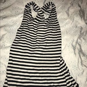 Black and White Criss Cross Back Top