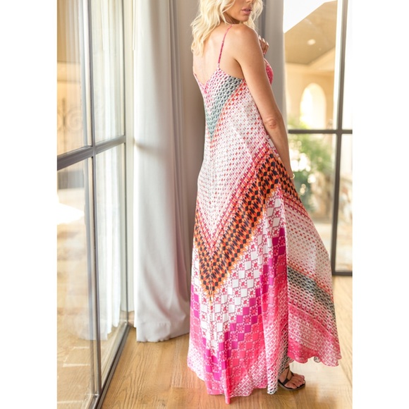 🆕 Charlie Jade 100% Silk Pink Maxi Dress - Picture 7 of 8