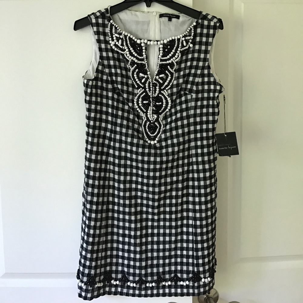 B&W Checker Print Shift Dress ~ Nanette Lepore