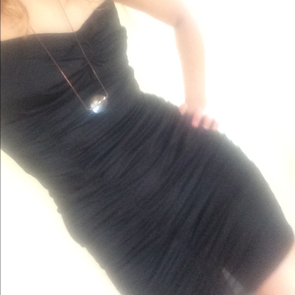 ⏳SALE! LBD dress or SLIP black stretchy rouched