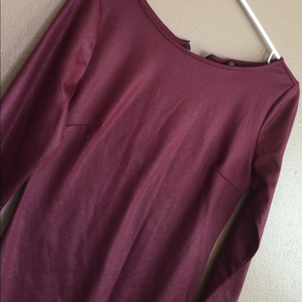 Burgundy Slim fitted Dress