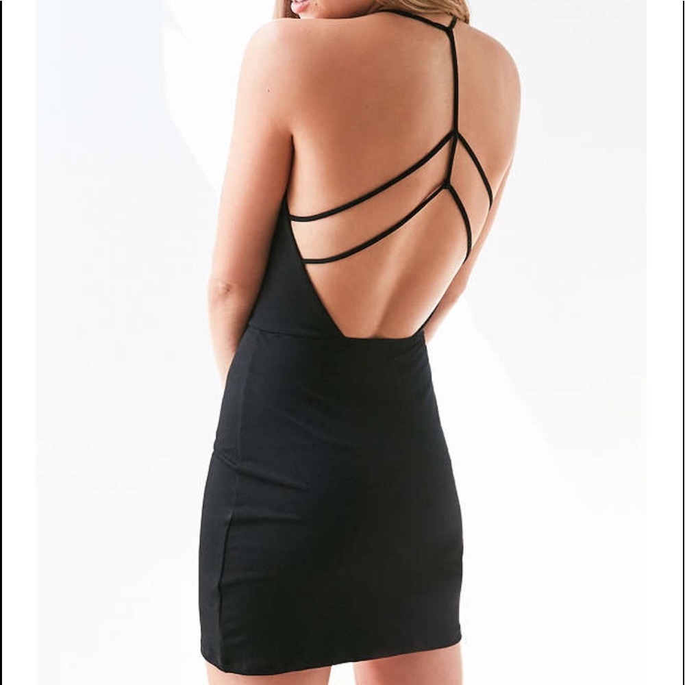 Urban Outfitters Deep V Strappy Back Bodycon