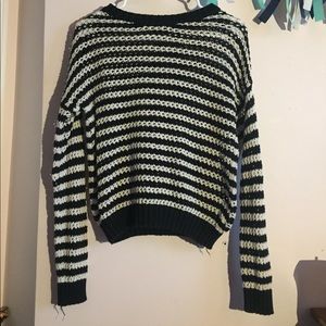 Crocheted striped sweater