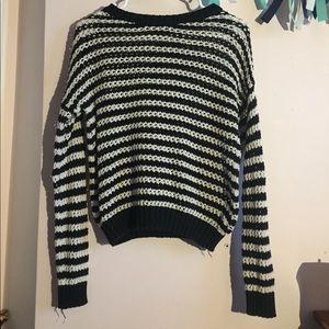 Crocheted striped sweater