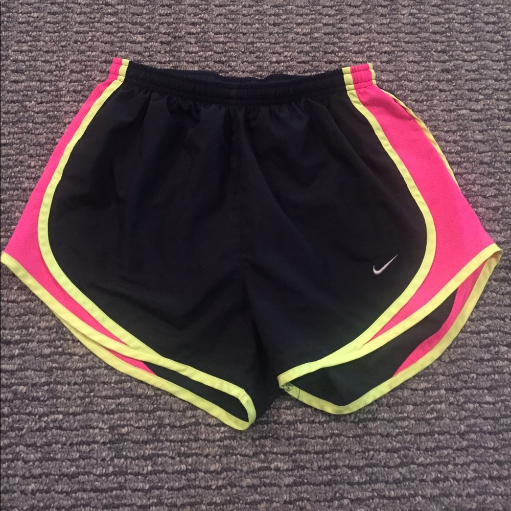 Black, Pink & Lime Green Nike Shorts SMALL