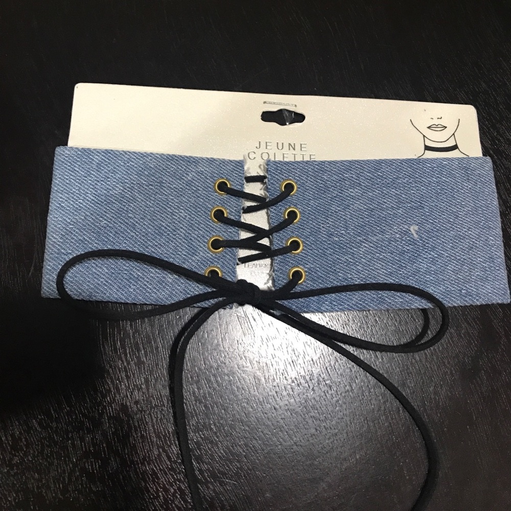 Denim tie choker🎀