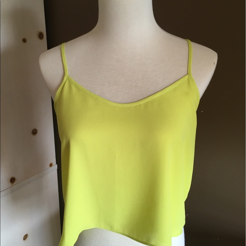 Topshop Neon Greenish-Yellow Crop Top
