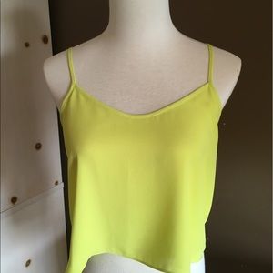 Topshop Neon Greenish-Yellow Crop Top