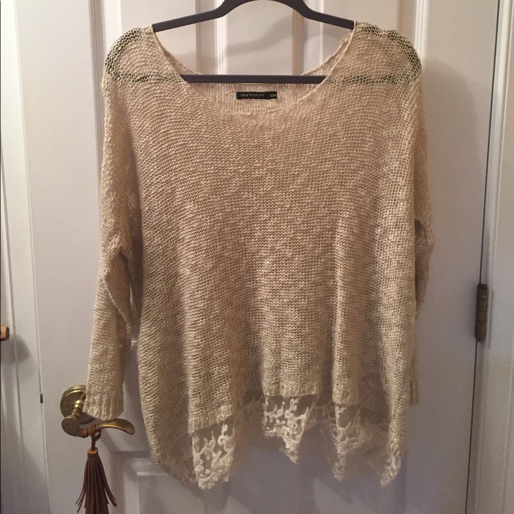 Lace bottom sweater