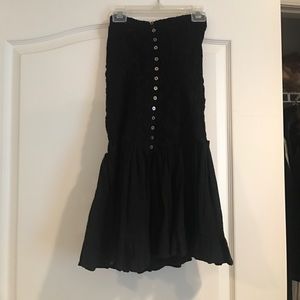 Black tube dress, lace on top, buttons down front