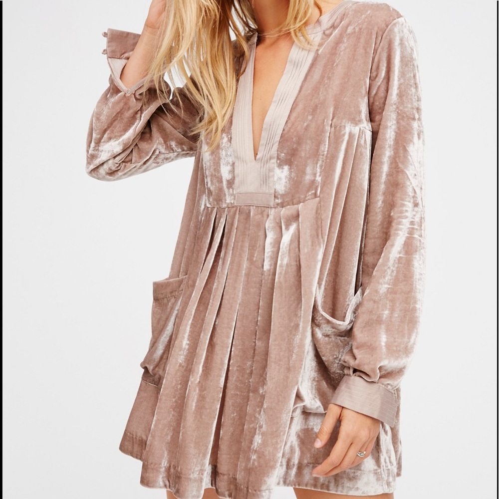 Choose Me Velvet Mini Dress in Sable