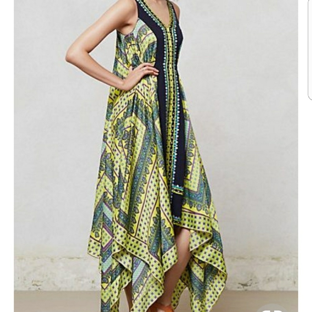 Anthropologie asymmetrical dress