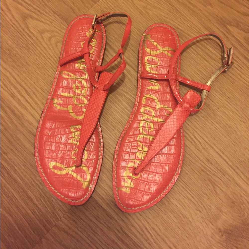 Sam Edelman Orange Leather Sandals