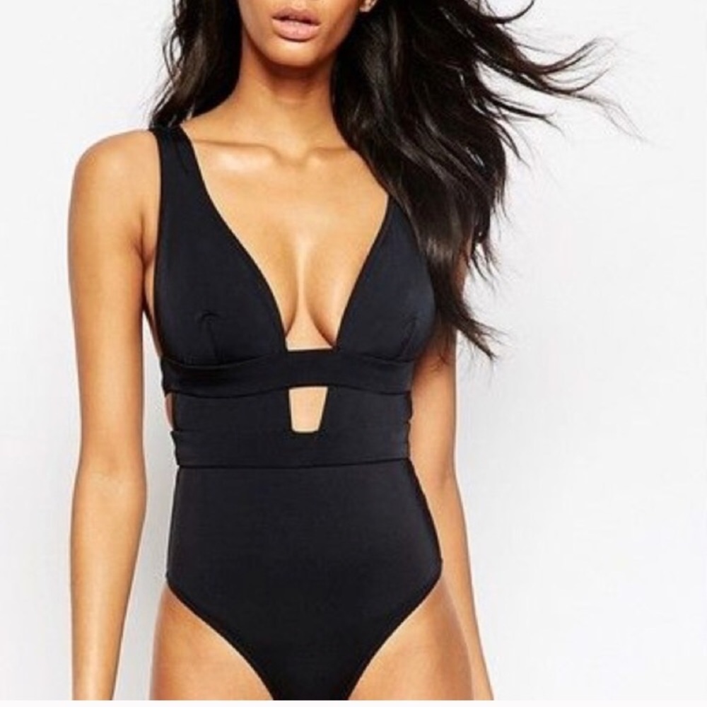 ASOS Black Cut Out Bathing Suit