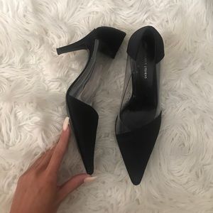 Black pointy toe high heels