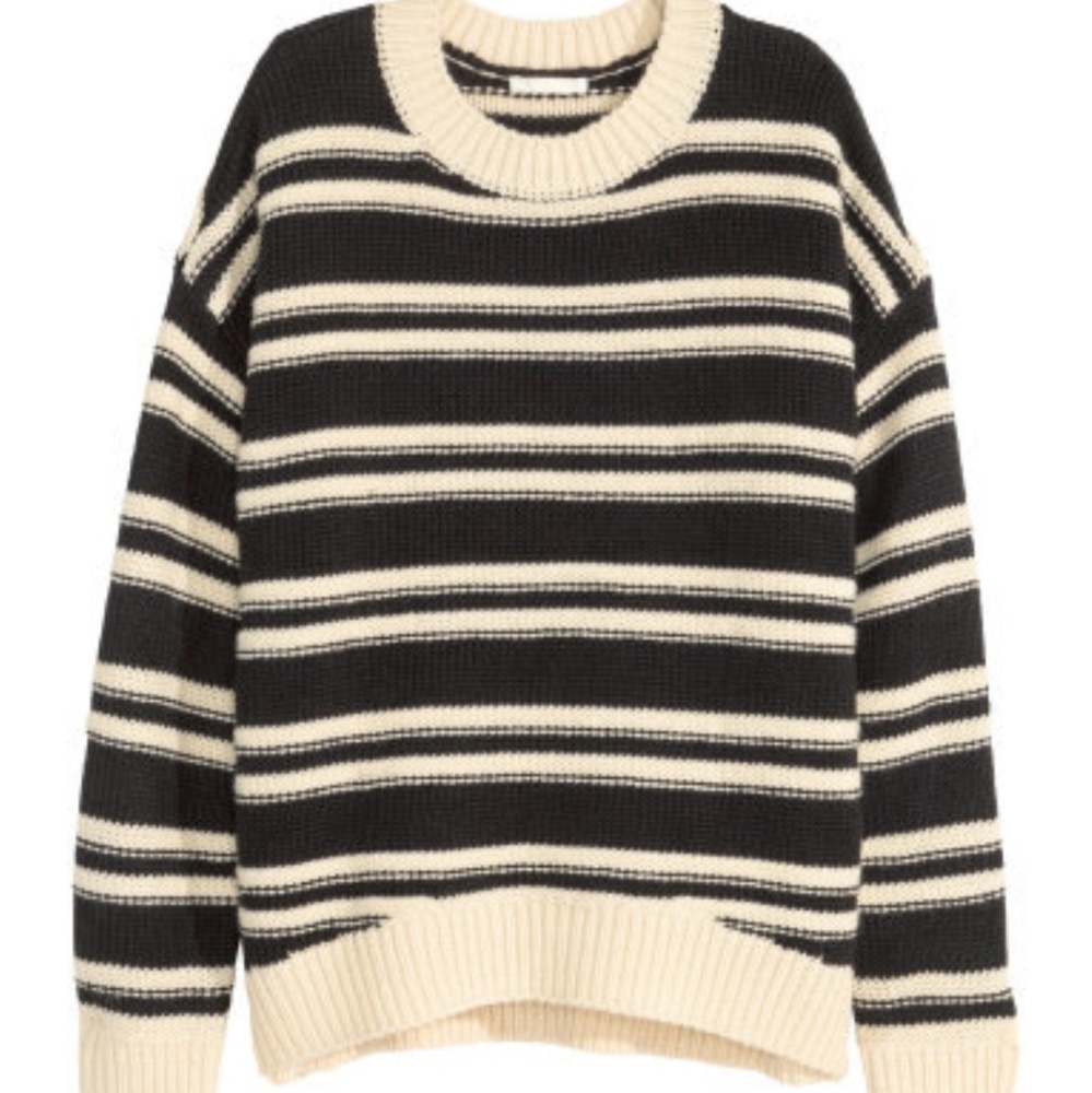 Black and Cream striped knit sweater
