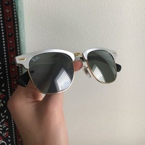 silver rayban clubmaster sunglasses