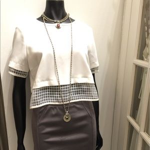 Elizabeth & James woman's white voila cropped top