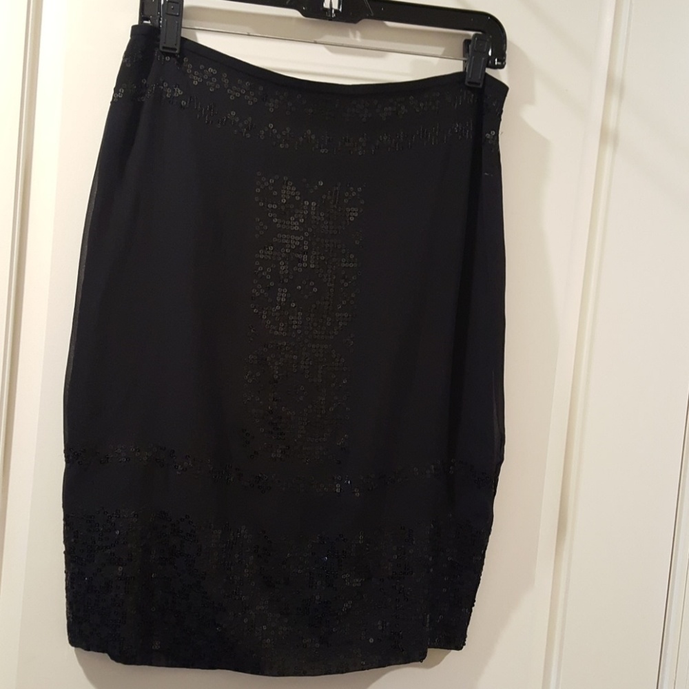 St. John black sequined skirt