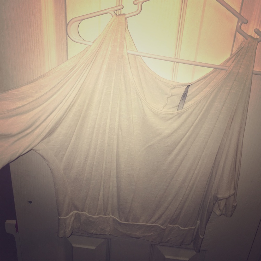 white cold shoulder shirt