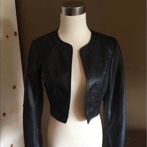 GUESS Faux-Leather Cropped Jacket