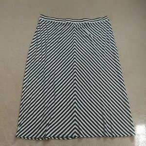 Black and white stripe maxi skirt