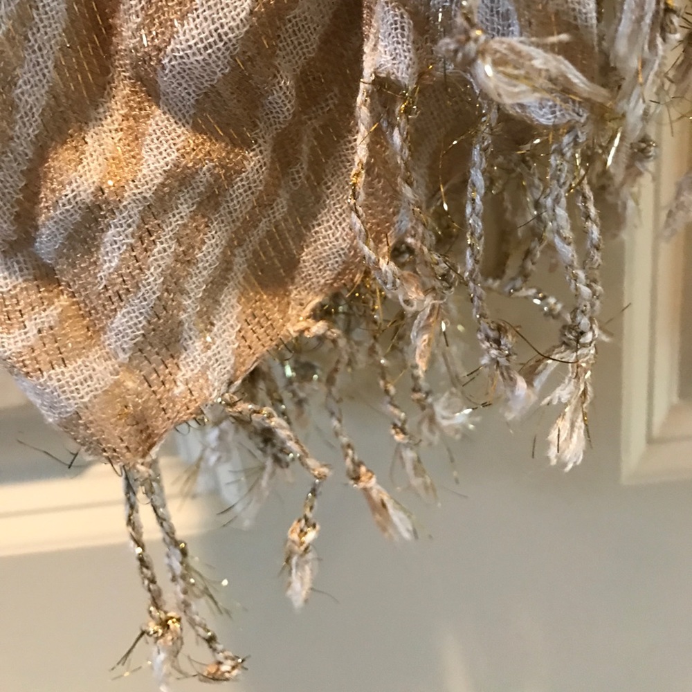 Gold and white zebra scarf