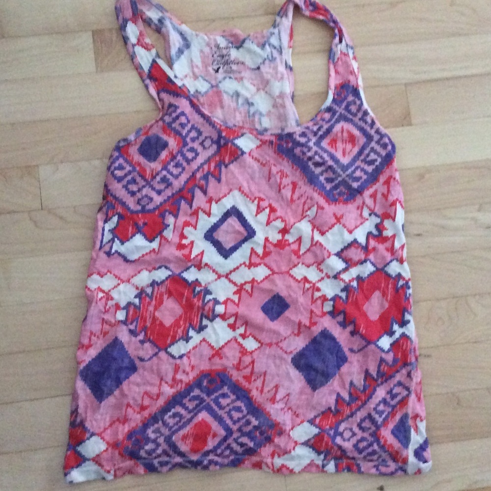 Racer back patterned tank top