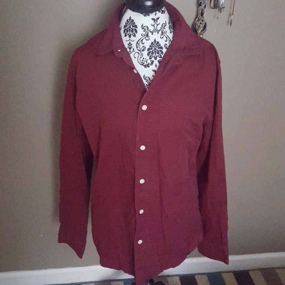Crimson Color Long Sleeve Gap Dress Shirt