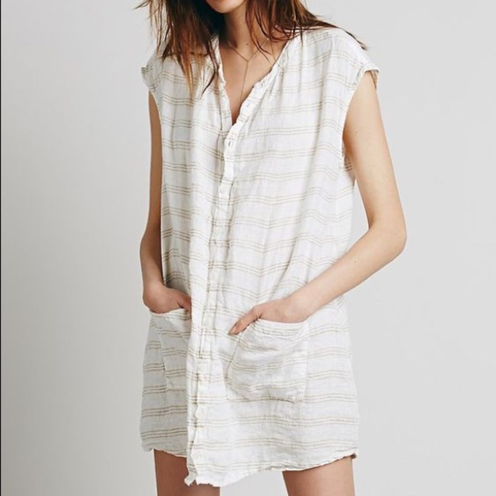 Free people x fp shades striped linen dress
