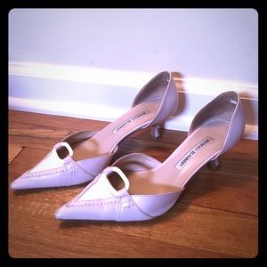 Manolo Blahnik Sz 36.5 White and Nude Heels
