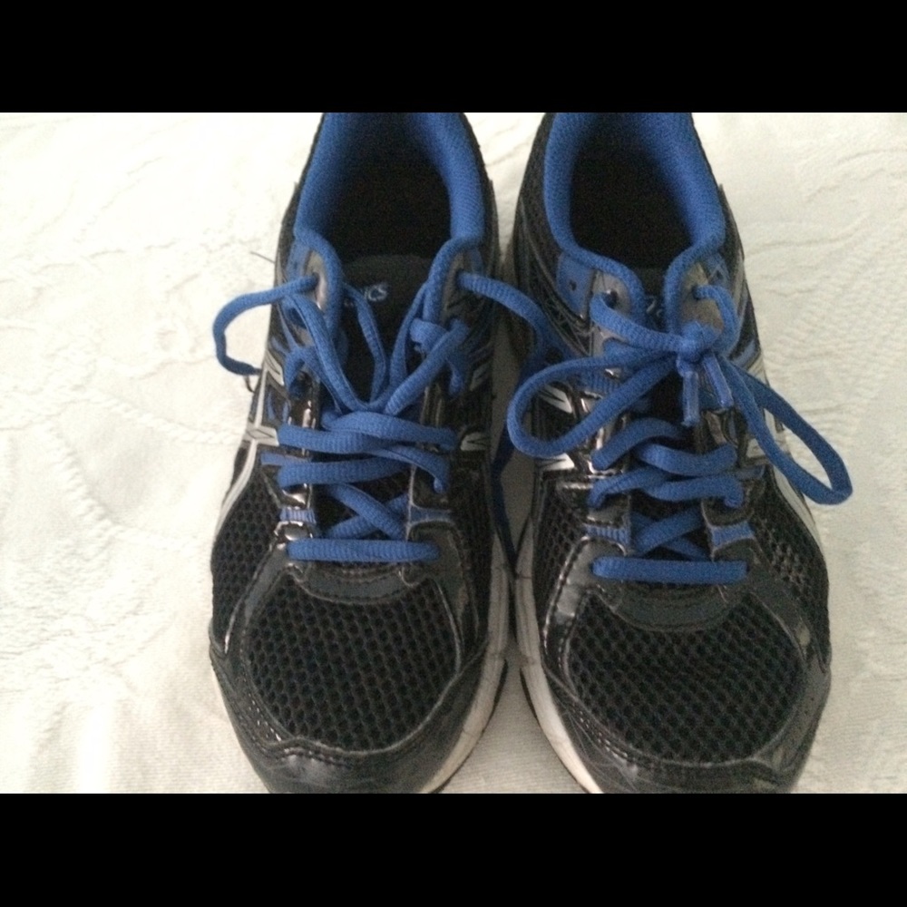 Asics Sneaks - Size 4 1/2, Blue, Black, & Silver